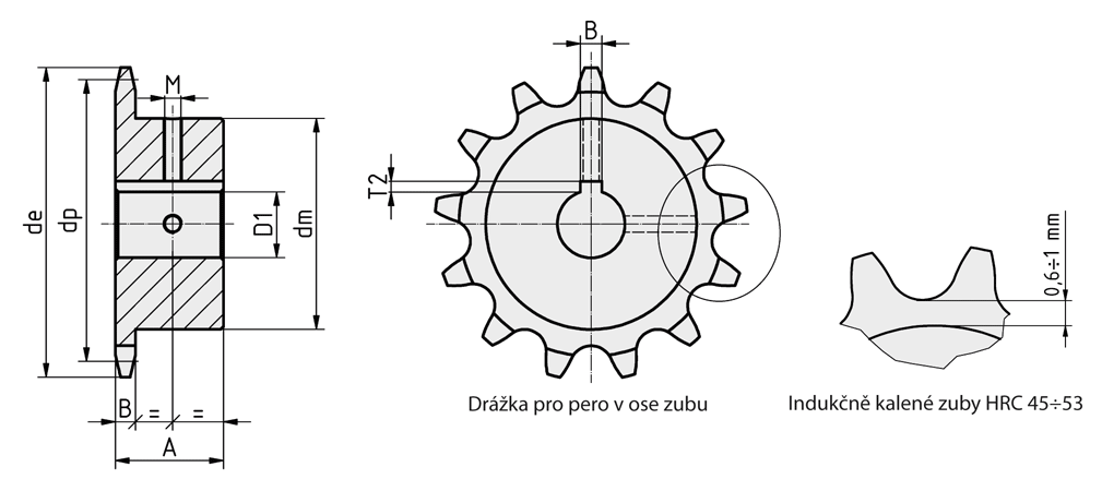 Řetězové kolo výkres - 06B-1 | Výroba řetězových kol