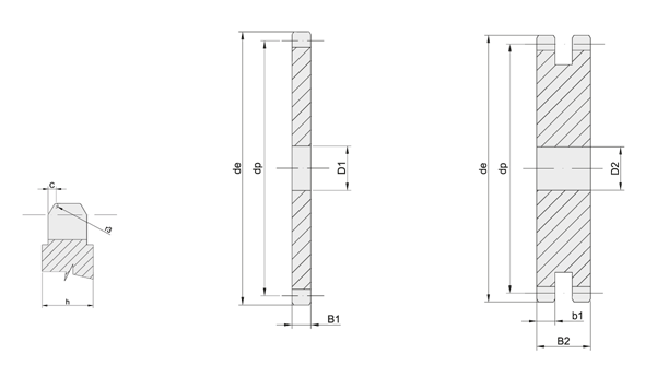 Plate wheel for roller chain 05B-1-2