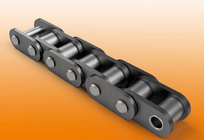 Roller chains with straight plates