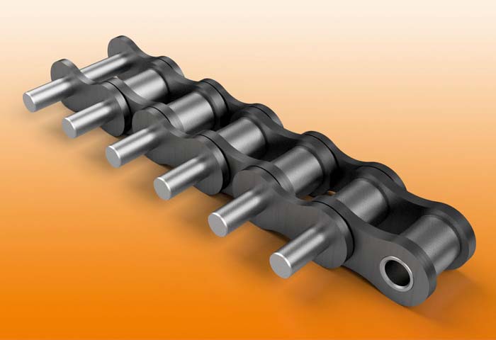 Roller chains with extended pins